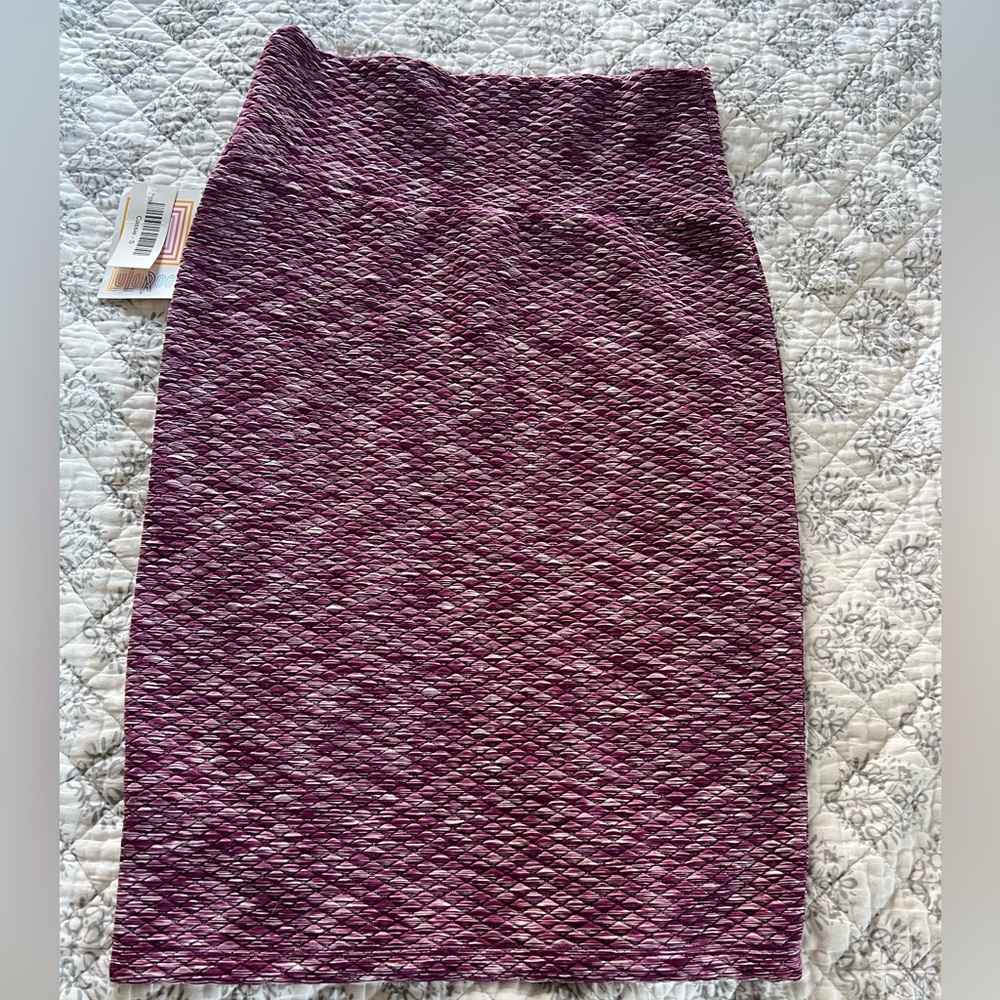 LuLaRoe Purple/White Heathered Pencil Skirt